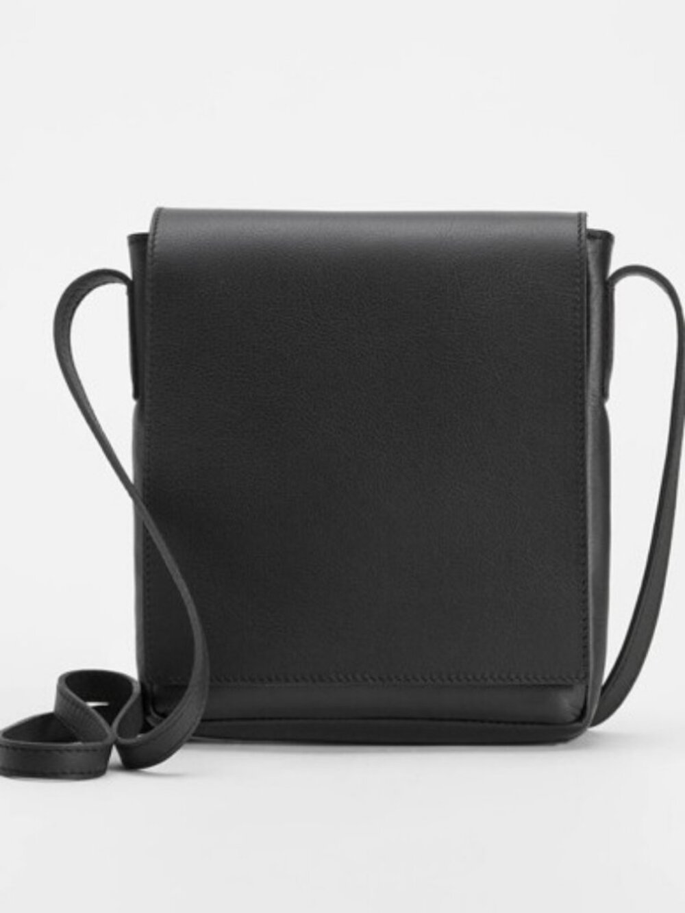 Eileen Fisher flat crossbody flap bag dark grey unisex